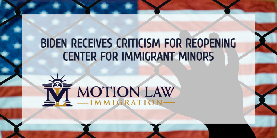 Criticism of the Biden government for reopening facility for immigrant minors