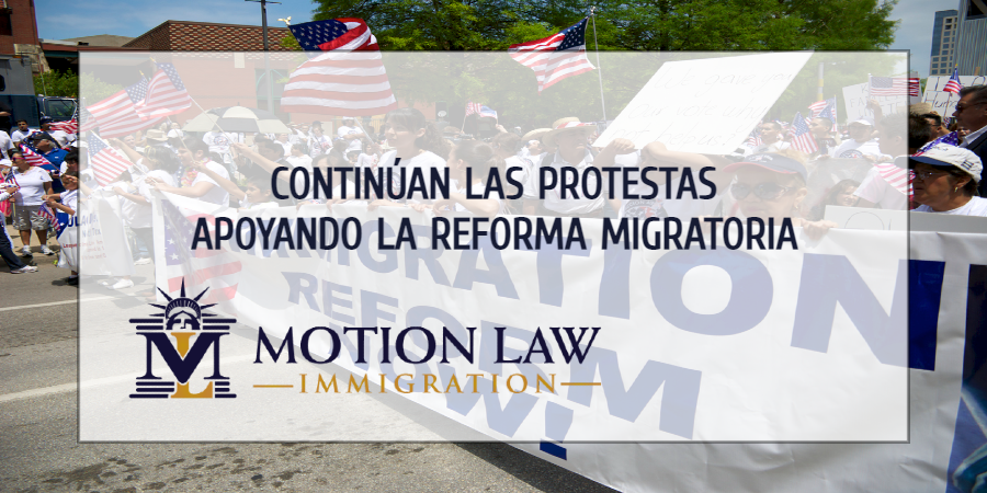 Continúan protestas pidiendo al Congreso aprobar la reforma migratoria