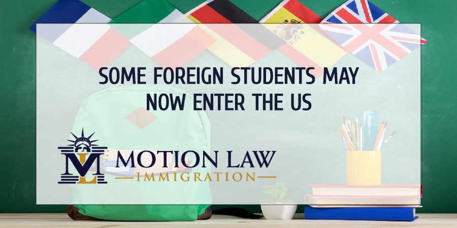 International students from the Schengen area, United Kingdom and Ireland can enter the US
