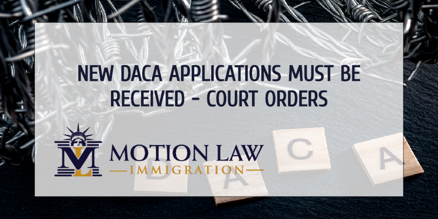 Federal judge states that new DACA applications must be received
