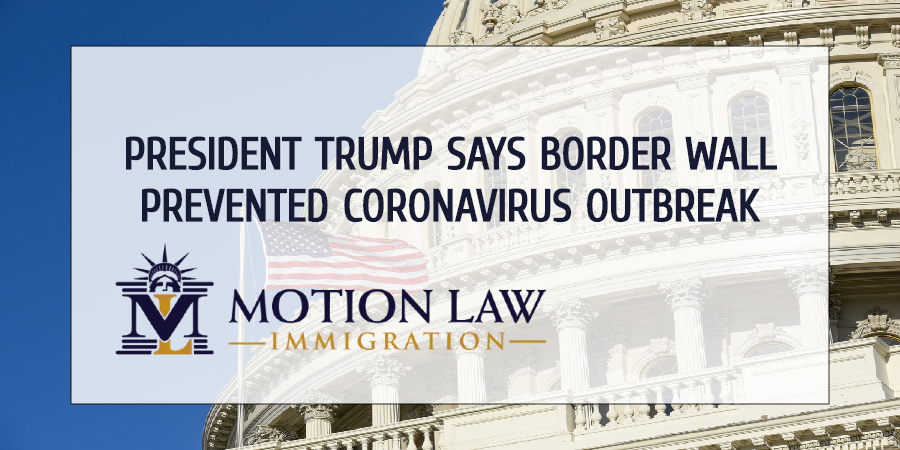 Trump arguments that the border wall protected the southern area against Coronvirus