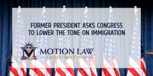 G. Bush asks Congress to relax criticism and focus on immigration reform