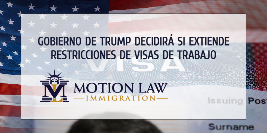 Gobierno de Trump evalúa la posibilidad de extender restricciones sobre visas de trabajo