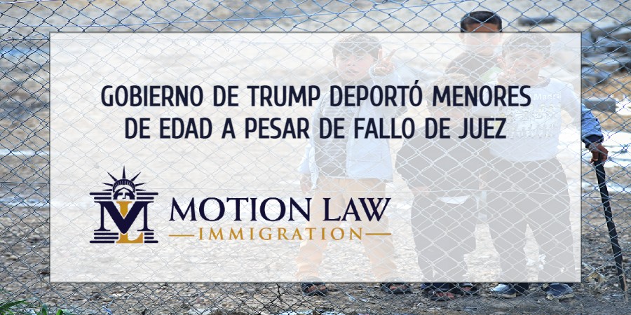 El gobierno de Trump no acató la orden con respecto a la deportación de menores sin acompañamiento