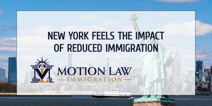 New York's immigration has decreased 45% since 2016