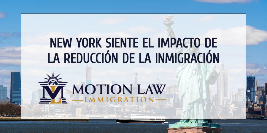 La inmigración de New York ha bajado un 45% desde el 2016