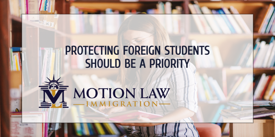 Why is it important to protect foreign students?