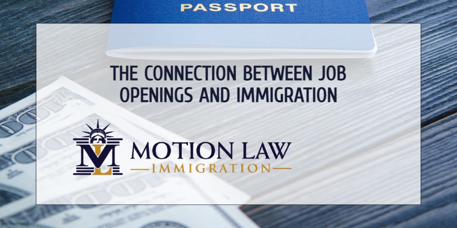 Immigration and job openings in the US